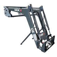Szary ładowacz czołowy do ciągników MX utility model U8 na białym tle Korbanek.pl
