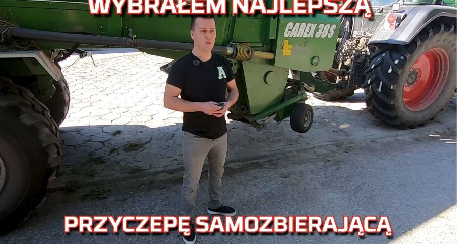 Robert Rogowski firma usługowa na tle przyczepy samozaładowczej Bergmann Carex