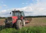 Ciągnik Massey Ferguson 3680 z pługiem  na polu