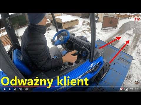 Embedded thumbnail for Rozładunek ciężarówki Dziś Piciu rozwozi maszyny Odważny klient zjedzie sam Ślisko!