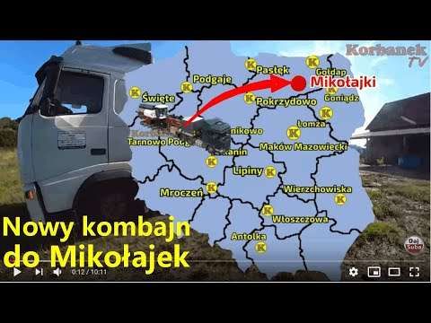 Embedded thumbnail for Robert wiezie nowy kombajn NOVA 330 do Mikołajek na Mazurach.