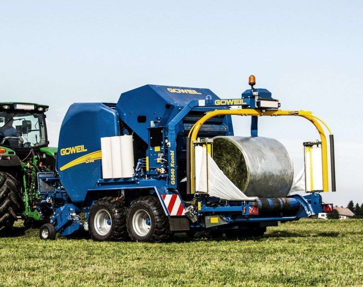 Prasoowijarka Göweil G1 F125 G5040 produkt na korbnek.pl Prasoowijarka Göweil G-1F125G5040 podczas pracy przy zbiorze trawy