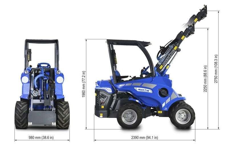 Wymiary szczegółowe mini ładowarki Multione serii 5