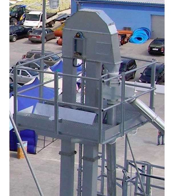 Podnośniki kubełkowe Unia AGA instalacja zmontowana Podnośniki kubełkowe Unia AGA instalacja widok