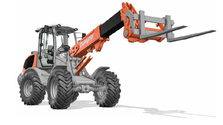 Atlas Weycor 400 Korbanek z łyżką pracuje Atlas Weycor 400 Korbanek z łyżką